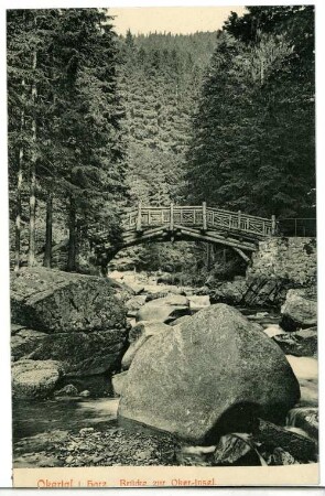 Okertal. Brücke zur Oker Insel