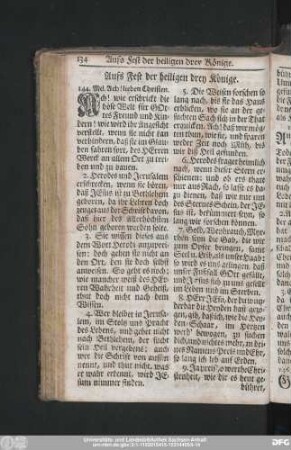 Aufs Fest der heiligen drey Könige.