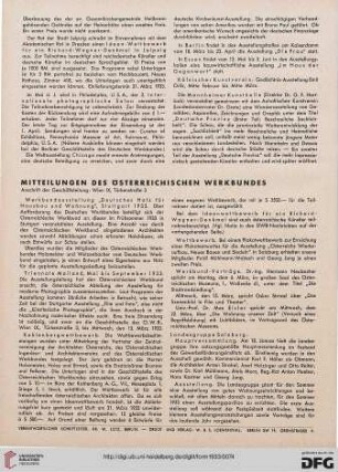 Mitteilungen des Österreichischen Werkbundes