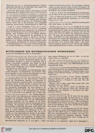 Mitteilungen des Österreichischen Werkbundes