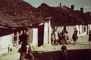 Heruntergekommene Holzhäuser im jüdischen Viertel von Lublin?