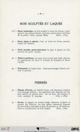 6 § Bois Sculptés et Laqués