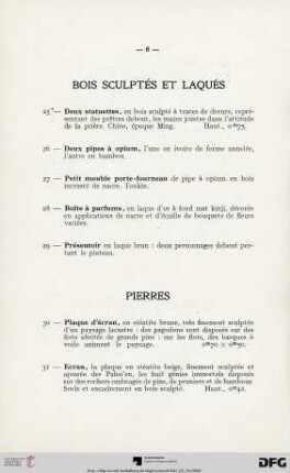 6 § Bois Sculptés et Laqués
