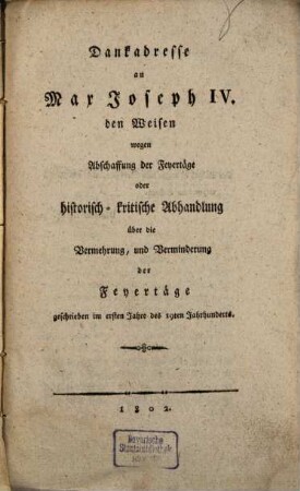 Sammlung der kleinen liturgischen Schriften, 1