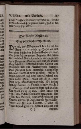 Der fünfte Abschnitt. Eine periodische rothe Ruhr.