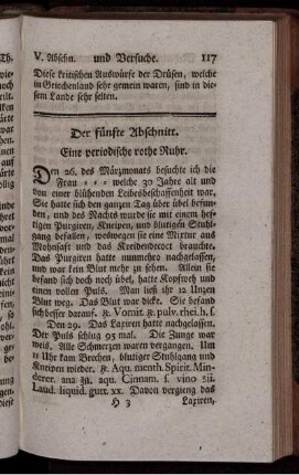 Der fünfte Abschnitt. Eine periodische rothe Ruhr.