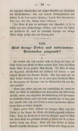 84-92 Sind strenge Orden und insbesondere Bettelorden zeitgemäß?