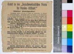 Werbung für den "Sozialdemokratischen Verein für Dresden-Altstadt"