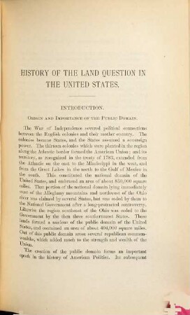 History of the land question in the United States