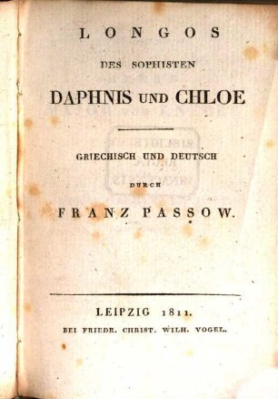 Daphnis und Chloe : griech. u. deutsch