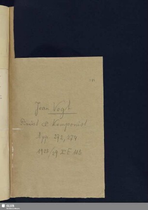 274. Vogt, Jean