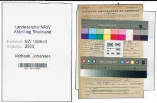 Entnazifizierung Johannes Verbeek , geb. 06.12.1917 (Student)