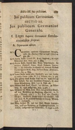 Sectio III. Jus publicum Germaniae.