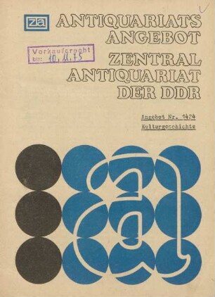 Nr. 1424: Kulturgeschichte