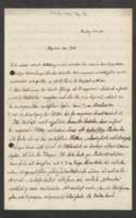 Brief von Georg Fischer an Unbekannt
