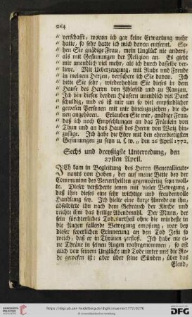 Sechs und dreyßigste Unterredung, den 27sten April