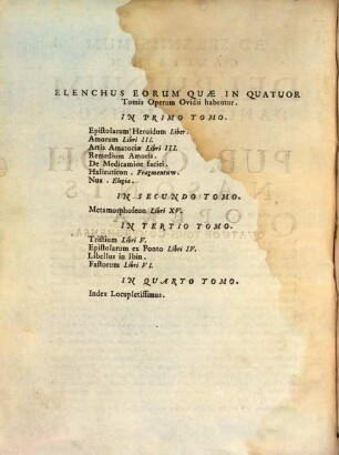 Pub. Ovidii Nasonis Operum Tomus ..., 1