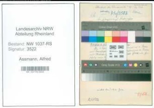 Entnazifizierung Alfred Assmann , geb. 22.01.1905 (Revierfoerster)