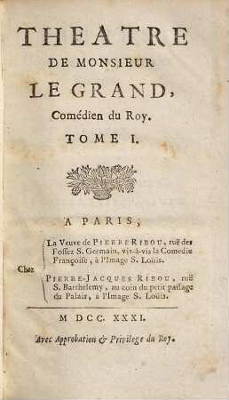 Theatre De Monsieur Le Grand, 1