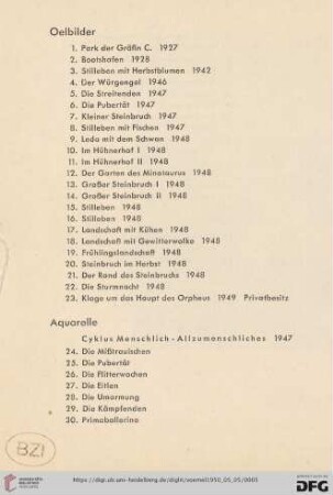Oelbilder (Nr. 1-23)