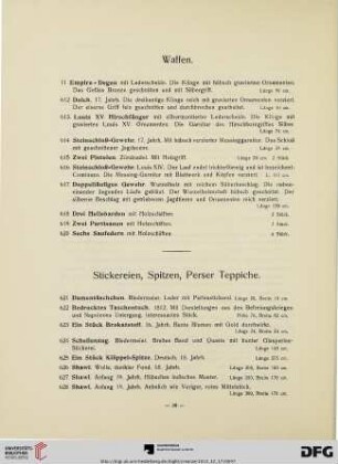 Stickereien, Spitzen, Perser Teppiche (Nr. 621-673)