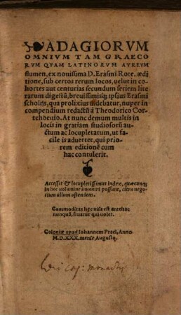 Adagiorum omnium tam graecorum quam latinorum aureum flumen