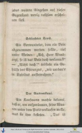 Schlechter Trost.