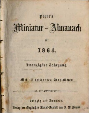 Payne's Miniatur-Almanach, 20. 1864