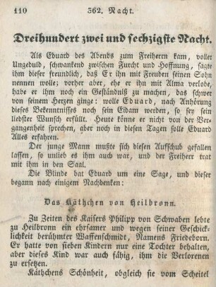 Dreihundert zwei und sechzigste Nacht