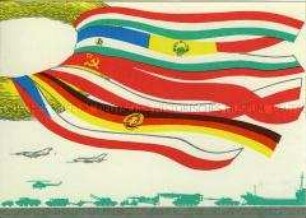 Postkarte zum Manöver "Waffenbrüderschaft" in der DDR