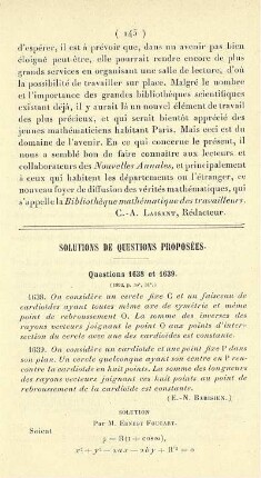 Solutions de questions proposées.