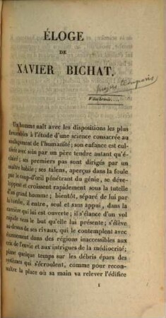 Éloge de Xavier Bichat : suivi de notes historiques et critiques