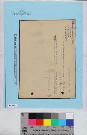 Dienstschreiben an Festungskommandantur, Schiffsname/Landeinheit: Marine-Standortverwaltung Pillau; Frankatur, Mi.-Nr.: [Keine]; Poststempel: [Keine]; Nebenstempel: [Keine]