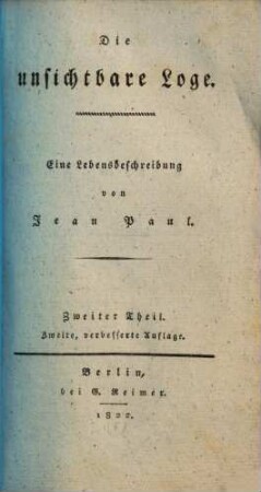 Die unsichtbare Loge : eine Lebensbeschreibung, 2
