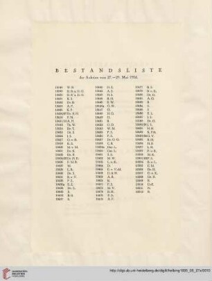 Bestandsliste