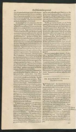 De Discrimine Peccati Mortalis & Venialis.