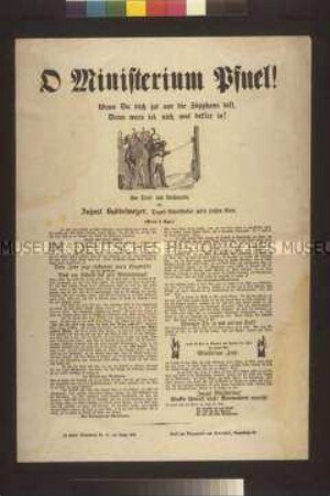 Satirisches Flugblatt: O Ministerium Pfuel! (Aujust Buddelmeyer)