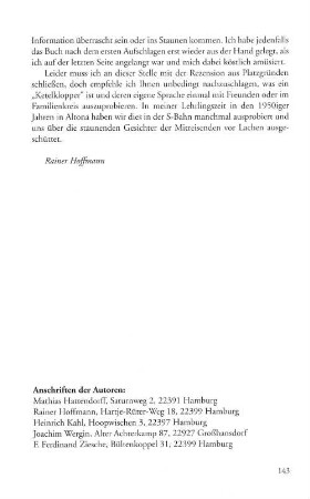 Anschrift der Autoren