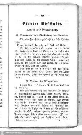 Vierter Abschnitt. Angriff und Vertheidigung
