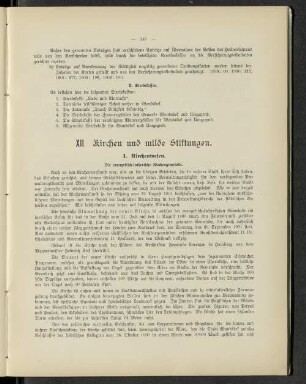 XII. Kirchen und milde Stiftungen.