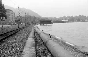 Bregenz: Pipelineverlegung am Ufer des Bodensees bei Bregenz