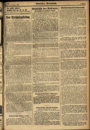 Zweite Ausgabe vom Dienstag, den 19. Dezember 1933.