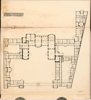 Prinzliches Palais, Berlin Schinkelwettbewerb 1901: Grundriss Hauptgeschoss
