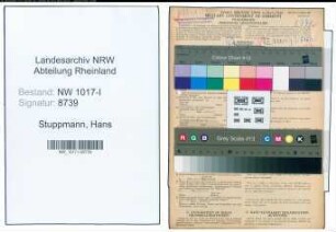 Entnazifizierung Hans Stuppmann , geb. 03.09.1898 (Arbeiter)