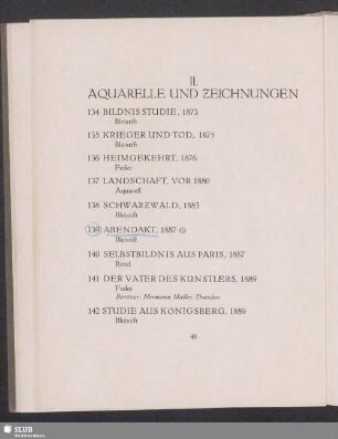 II. Aquarelle Und Zeichnungen