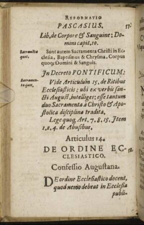 Articulus 14. De Ordine Ecclesiastico