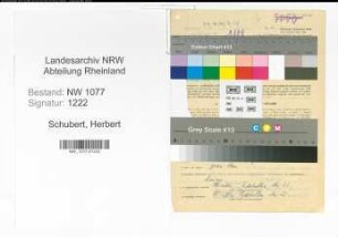 Entnazifizierung Herbert Schubert , geb. 08.05.1901 (Lehrer)