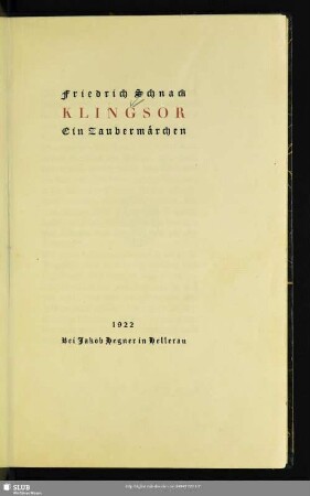 Klingsor : ein Zaubermärchen