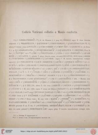 Codicis Vaticani collatio a Mauio confecta