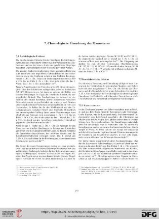7. Chronologische Einordnung des Mausoleums